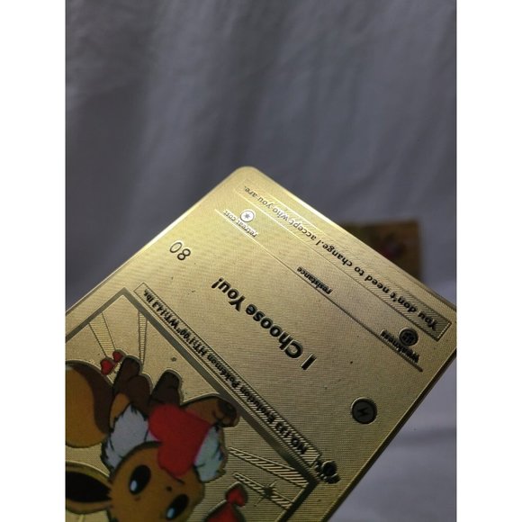 Eevee I Choose You Love Heart Valentine Gold Metal Card- Lot Of 3 FLAWED - Picture 3 of 10